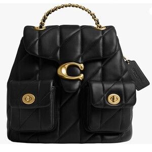 COACH Tabby Quilted Leather Backpack Black